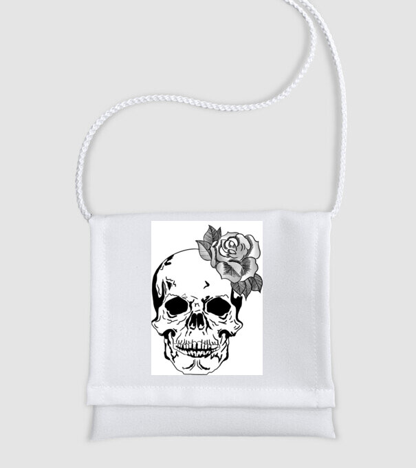 Skull Flower minta fehér pólón