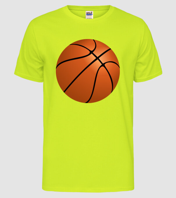 Kosárlabda minta neonsárga pólón
