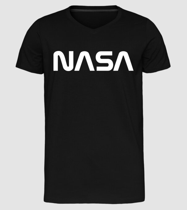 Színezhető Nasa felirat minta fekete pólón