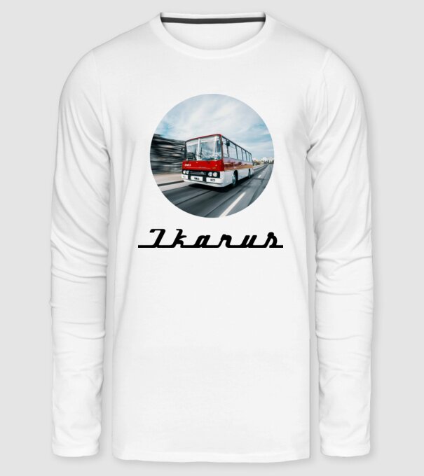 Ikarus 255 színezhető felirat minta fehér pólón