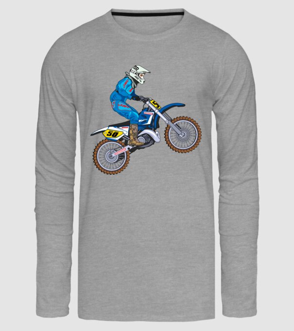 Motocross minta szürke pólón