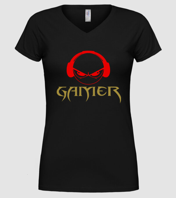 Gamer színezhető minta fekete pólón