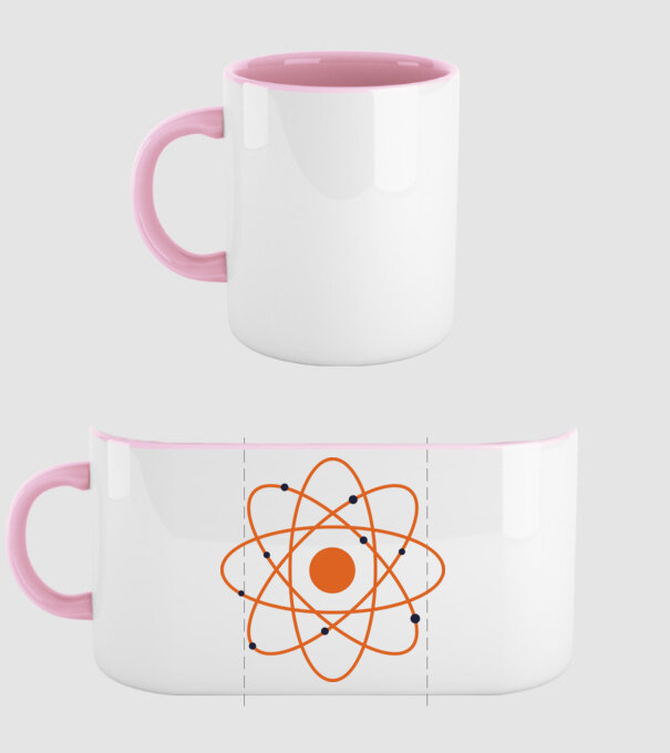 Atom jel minta világos rózsaszín pólón
