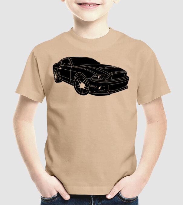 Ford Mustang színezhető minta homokszín pólón