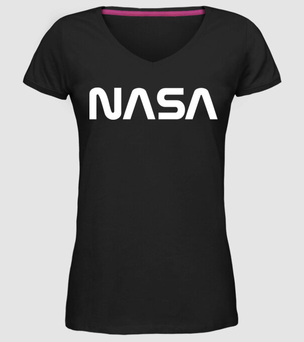 Színezhető Nasa felirat minta fekete pólón