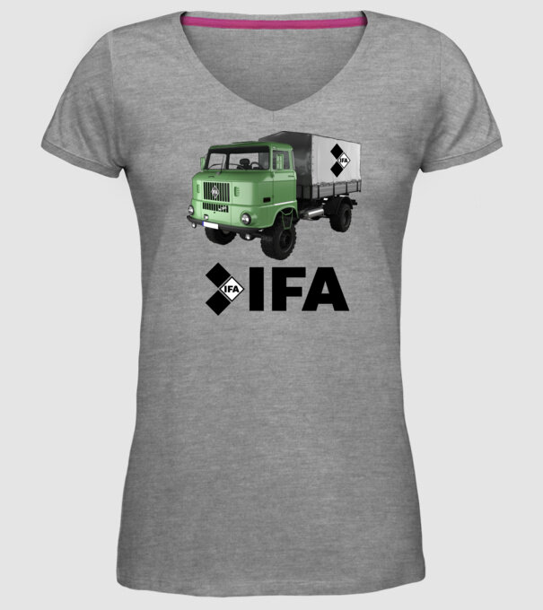 IFA teherautó színezhető IFA logóval minta szürke pólón