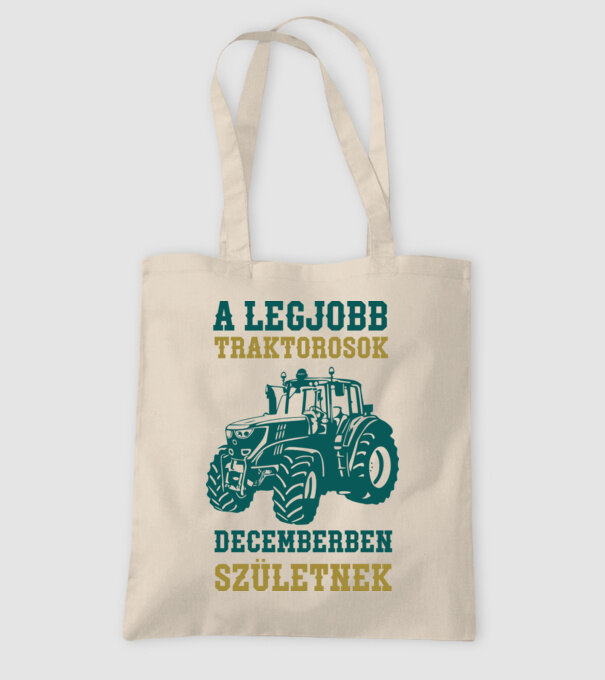 Színezhető feliratok és traktor legjobb traktoros december minta homokszín pólón