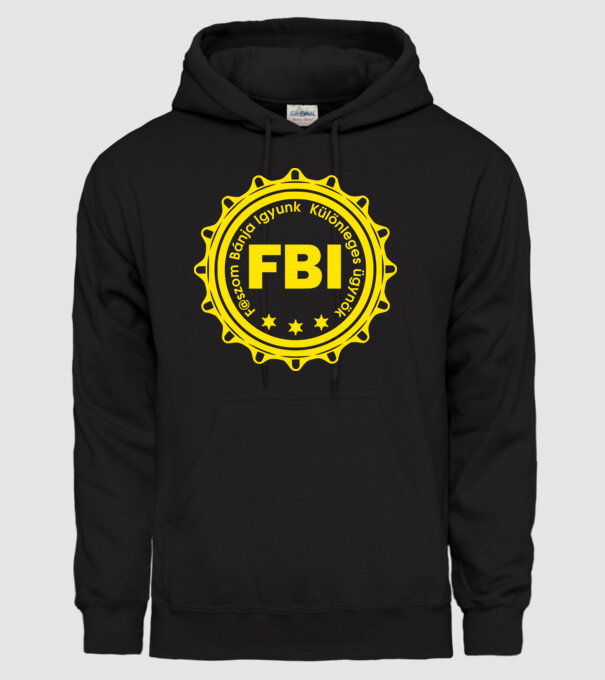 Színezhető felirat FBI Faszom Bánja Igyunk minta fekete pólón