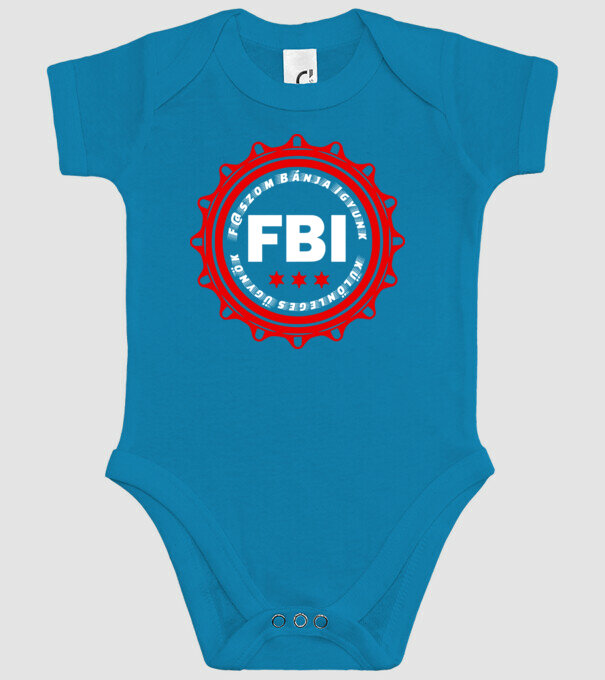 Színezhető felirat FBI Faszom Bánja Igyunk minta türkiz pólón