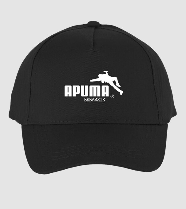 Apuma bebaszik vicces Puma márkaparódia legénybúcsúra minta fekete pólón
