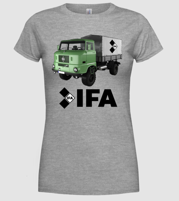 IFA teherautó színezhető IFA logóval minta szürke pólón