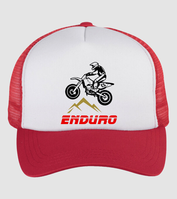 Motocross enduro rallye színezhető minta fehér/piros pólón