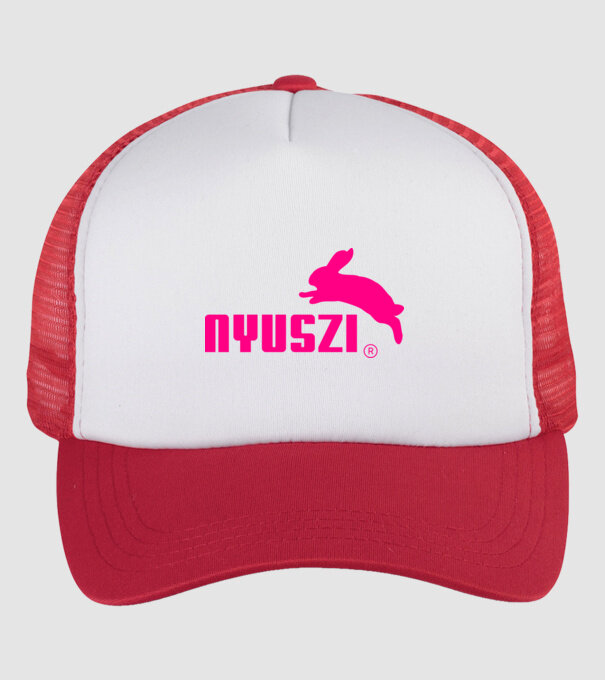színezhető ugró nyuszi minta fehér/piros pólón