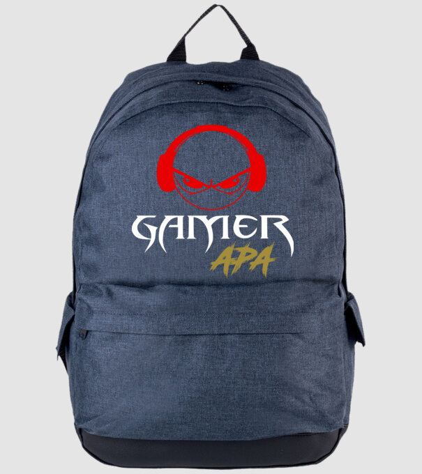 Színezhető gamer apa minta farmerkék pólón