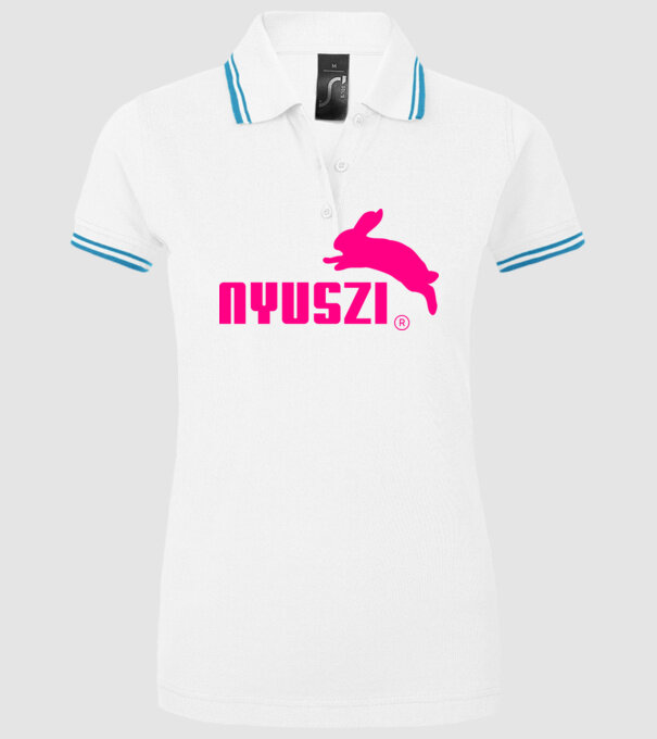színezhető ugró nyuszi minta fehér pólón