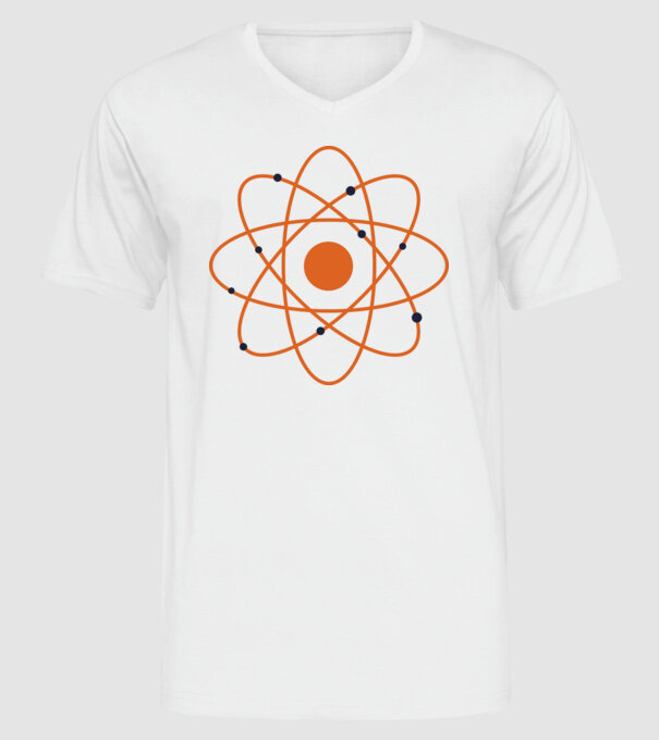 Atom jel minta fehér pólón