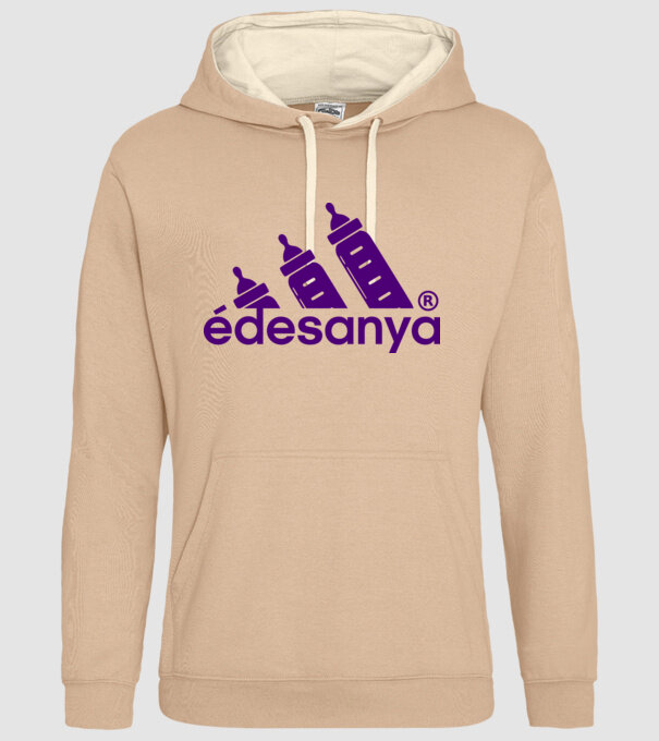 Adidas édesanya szerkesztőben színezhető jel és felirat minta homokszín pólón
