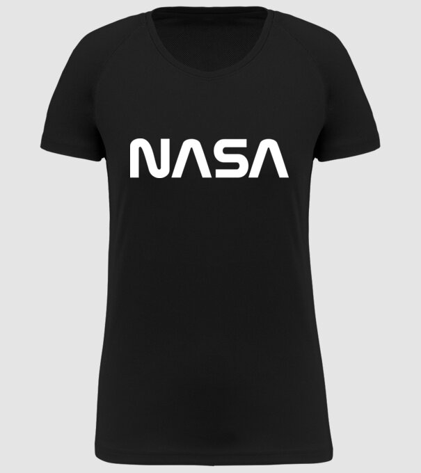 Színezhető Nasa felirat minta fekete pólón