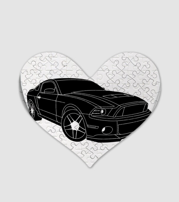 Ford Mustang színezhető  minta fehér pólón