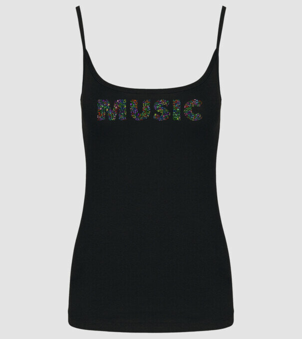 Zene Music felirat minta fekete pólón