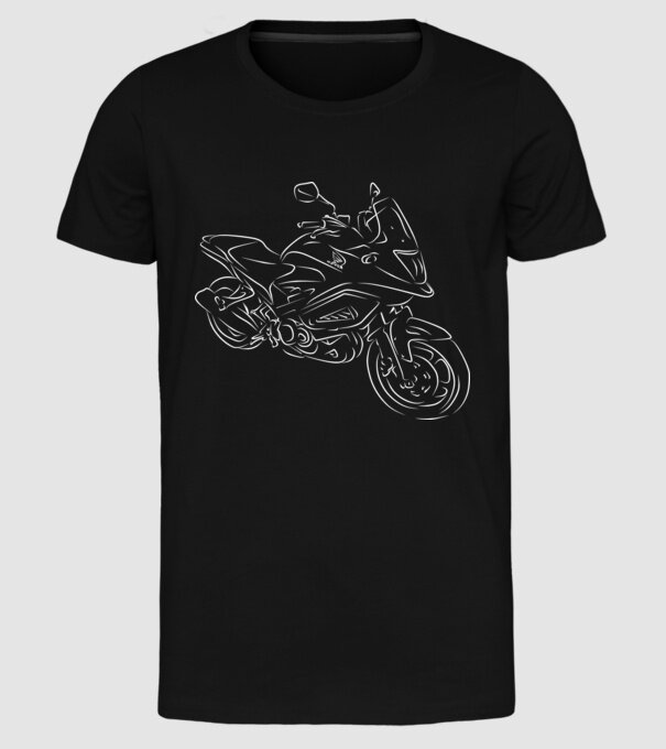 VFR800Xfehér minta fekete pólón