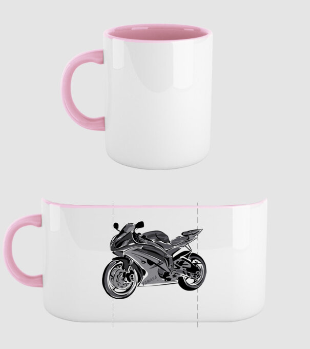 Yamaha YZF R6 minta világos rózsaszín pólón