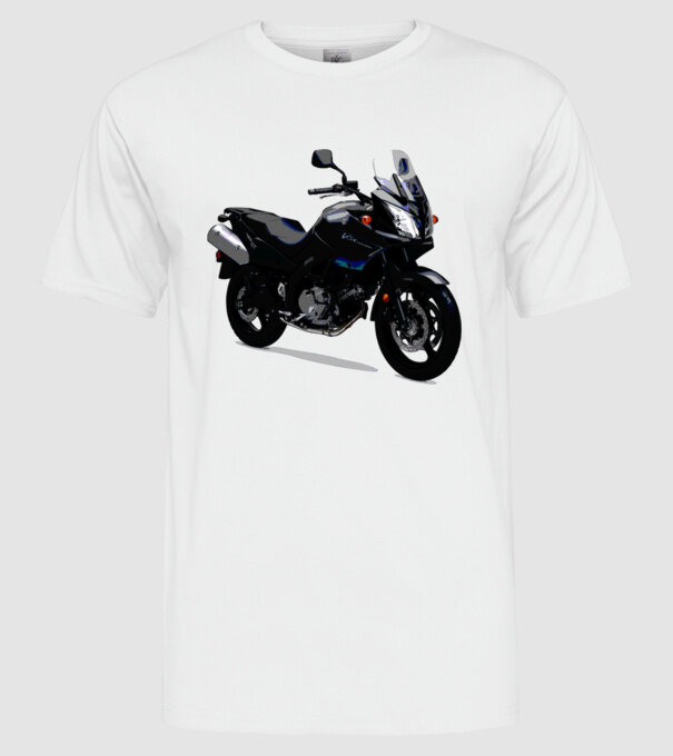 V-Strom minta fehér pólón