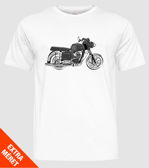 MZ TS 125 minta fehér pólón