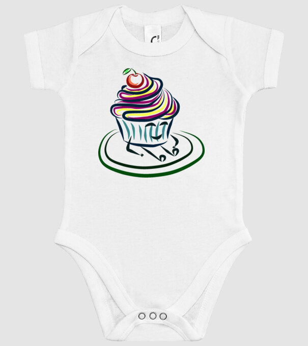 muffin minta fehér pólón