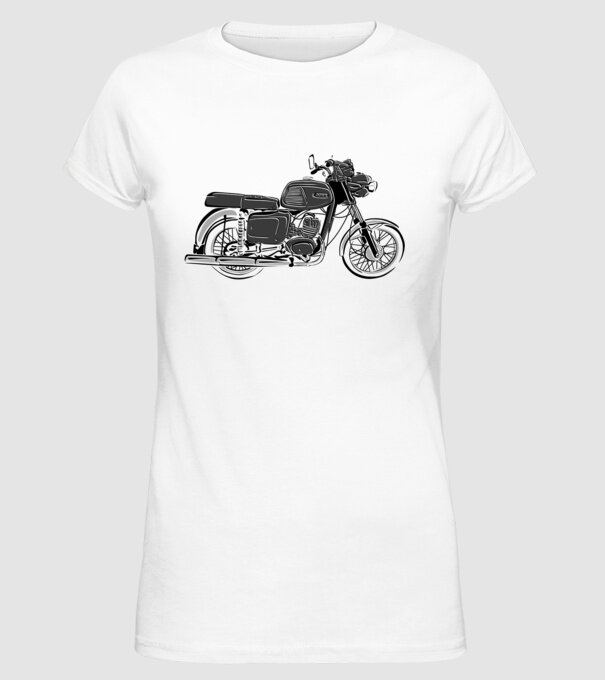 MZ TS 125 minta fehér pólón