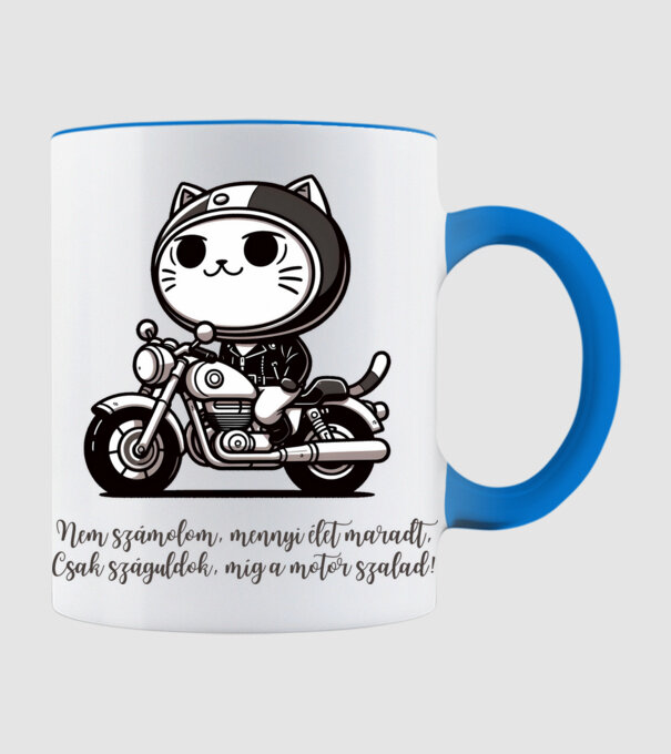 Motoros minta világoskék pólón