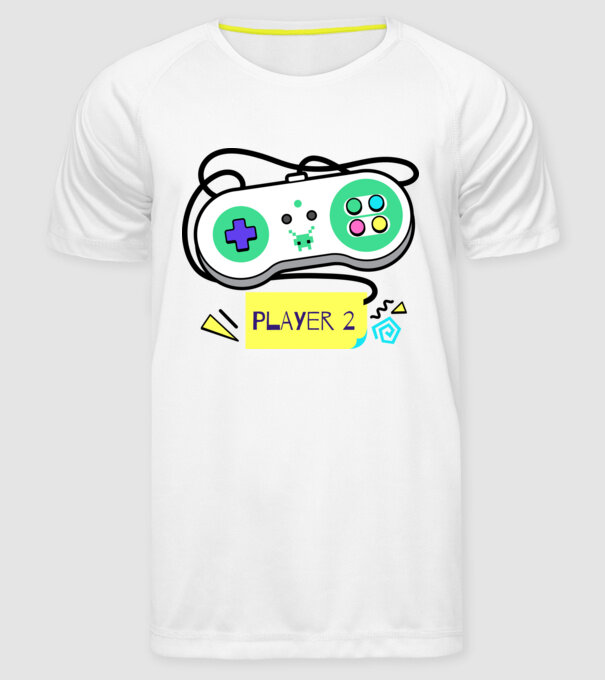 Video games Player 2 minta fehér pólón
