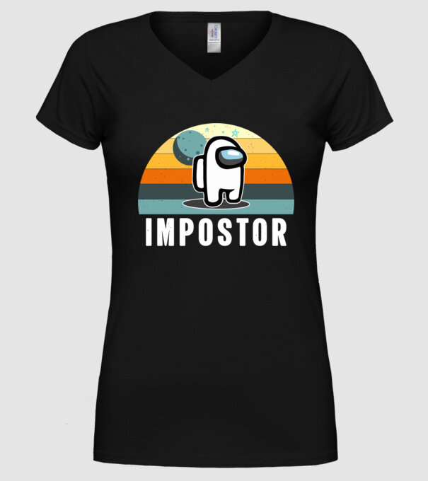 Retro Impostor minta fekete pólón