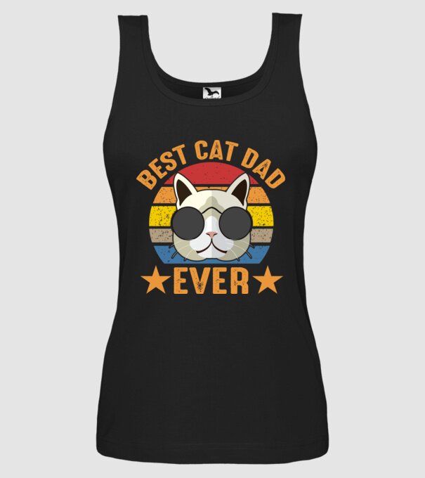 Best cat dad ever minta fekete pólón