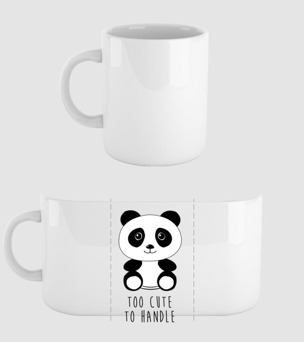 Too cute to handle Panda minta fehér pólón