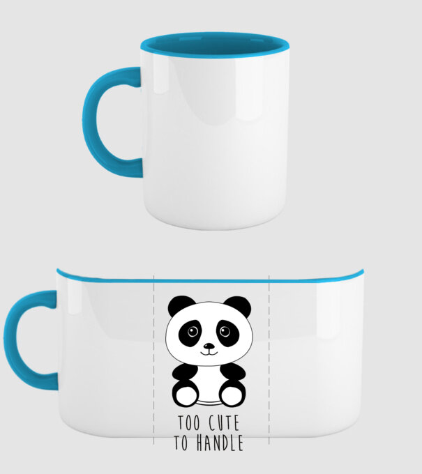 Too cute to handle Panda minta világoskék pólón