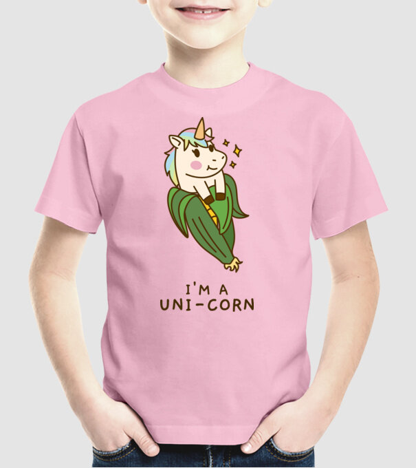 Im a uni-corn minta világos rózsaszín pólón