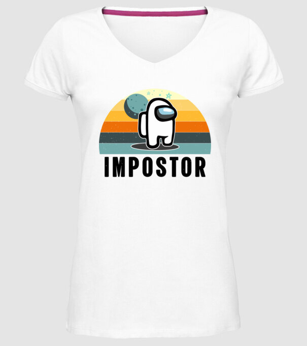 Retro Impostor minta fehér pólón