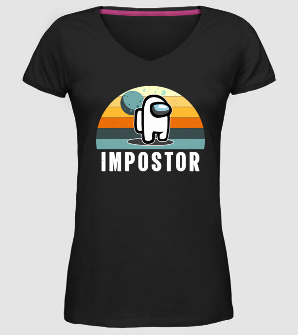 Retro Impostor minta fekete pólón