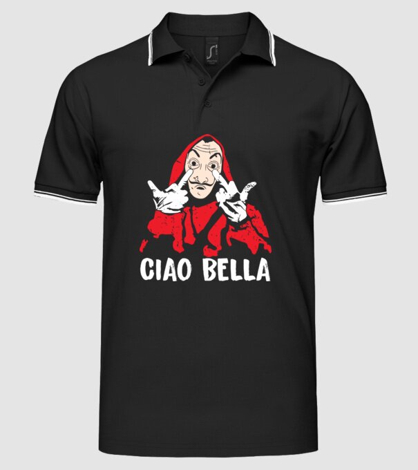 La Casa De Papel ciao bella minta fekete pólón