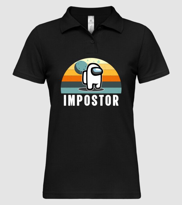 Retro Impostor minta fekete pólón
