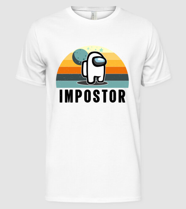 Retro Impostor minta fehér pólón