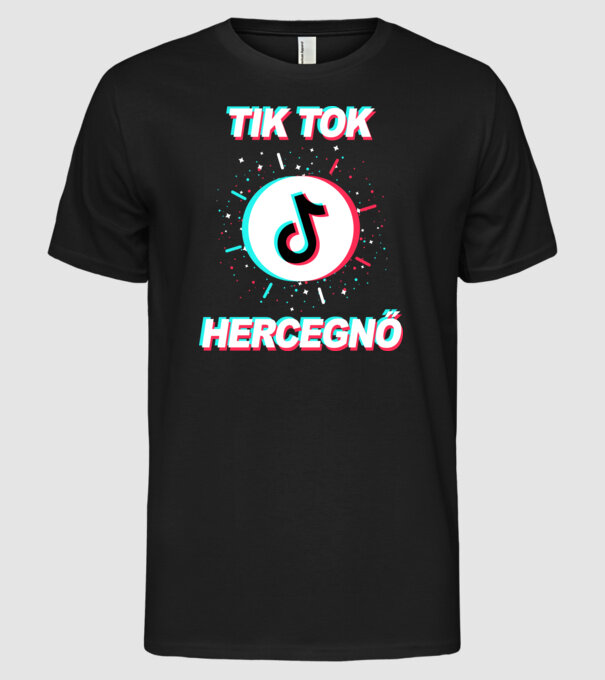 Tik tok hercegnő minta fekete pólón