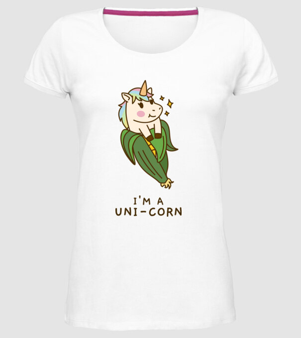 Im a uni-corn minta fehér pólón