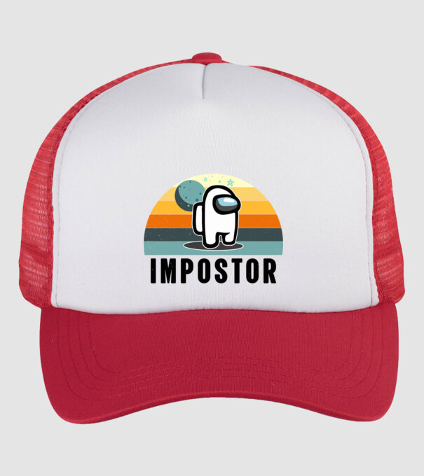 Retro Impostor minta fehér/piros pólón