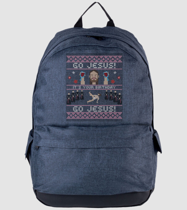 Go Jesus its your birthday ugly sweater minta farmerkék pólón