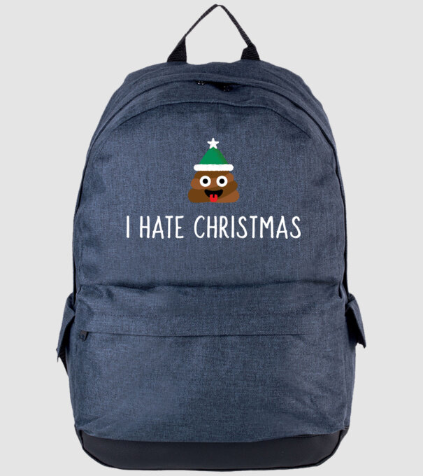 I hate christmas minta farmerkék pólón