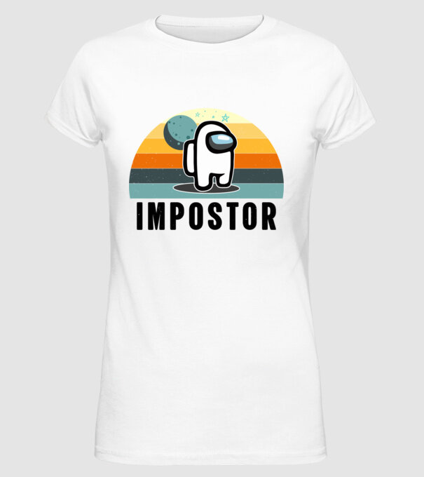 Retro Impostor minta fehér pólón