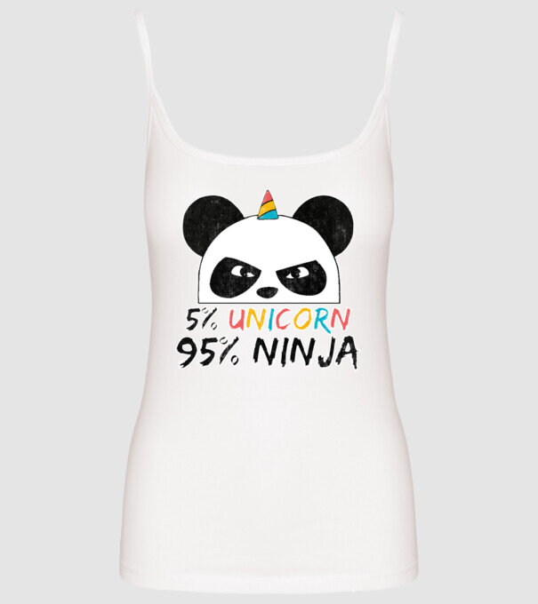 5 percent Unicorn 95 percent Ninja minta fehér pólón
