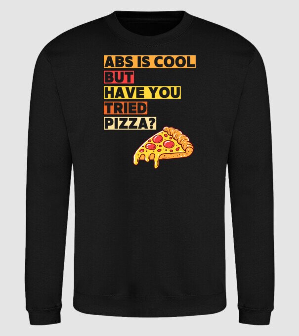 ABS are cool, but have you tried pizza minta fekete pólón